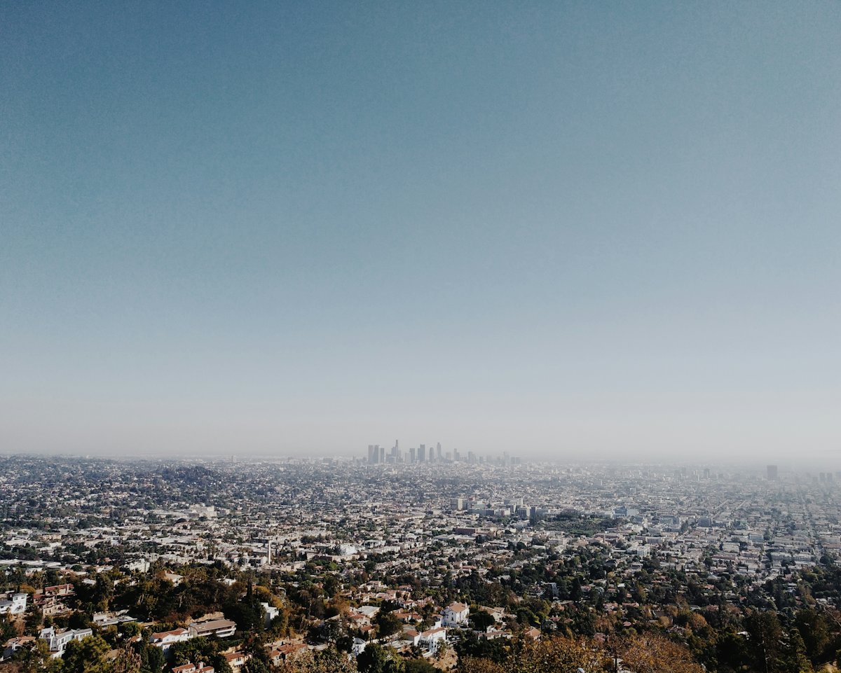 Aerial view of homes in Los Angeles County